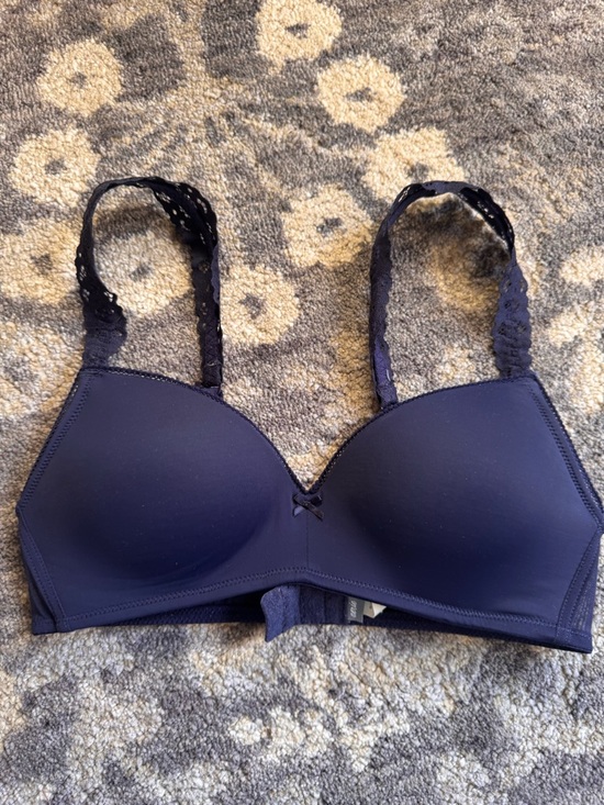 aerie Other - aerie Navy Lace-Trim Wireless Bra